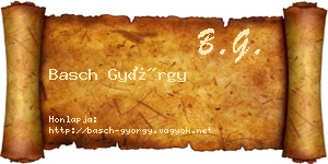 Basch György névjegykártya